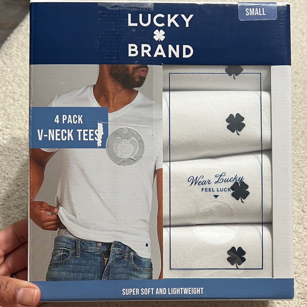 Lucky Brand Men's V-Neck Tees - White